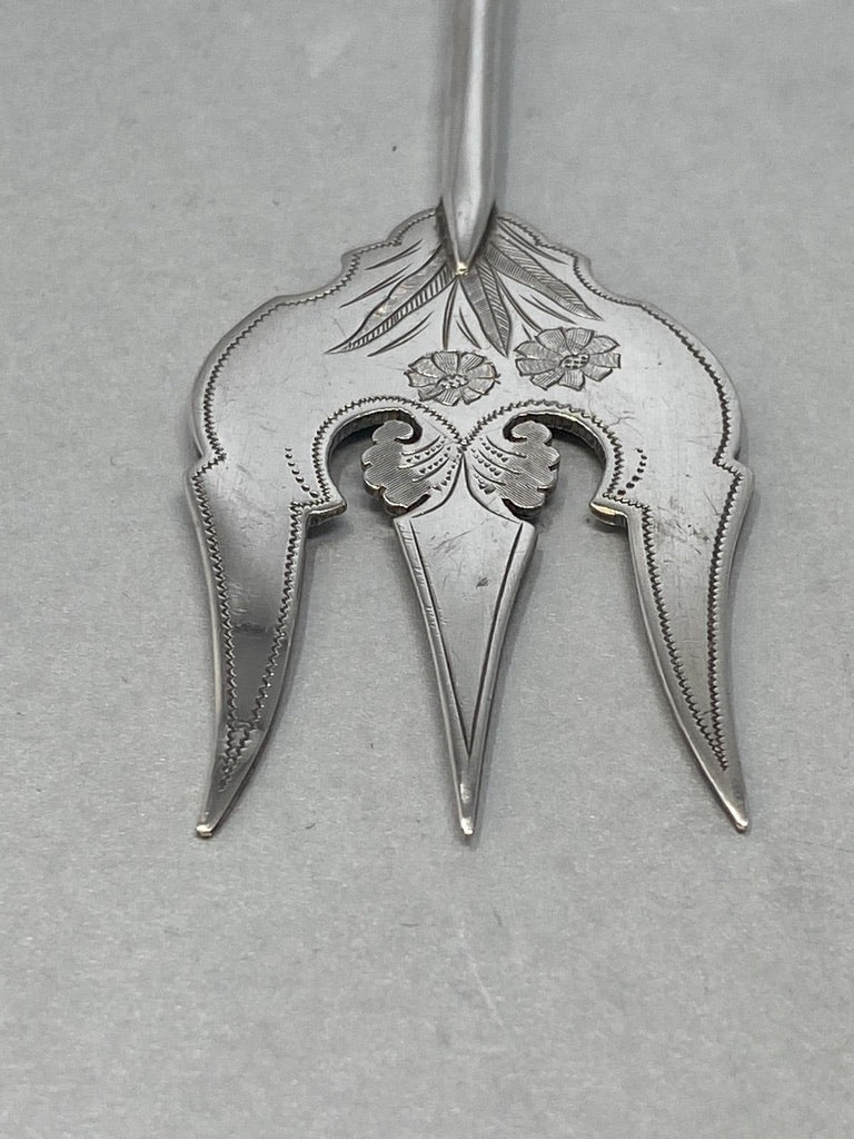 Antique Silver Plated Serving Fork