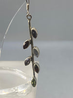 Load image into Gallery viewer, Sterling Silver Earrings with Amethyst, Garnet, Moonstone &amp; Peridor
