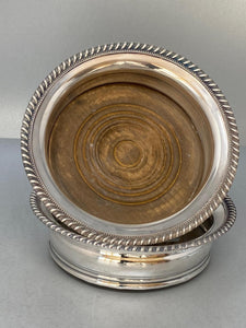 Pair of Antique Old Sheffield Silver Plated Coasters