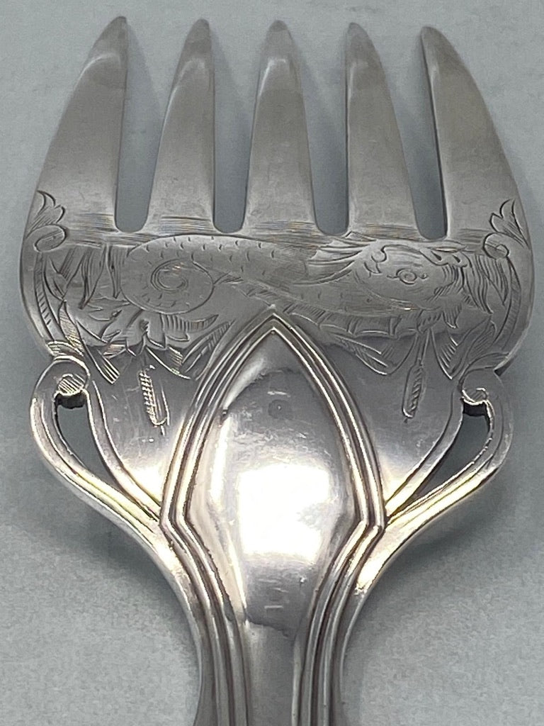Pair of Antique Victorian Silver plated Fish Servers by Elkington & Co - circa 1870