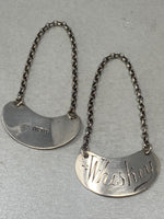 Load image into Gallery viewer, Pair of Antique Sterling Silver Whiskey Tot Labels
