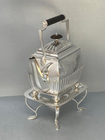 Load image into Gallery viewer, Antique Victorian Silver Plated Kettle/Teapot onStand with Lamp
