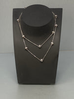 Load image into Gallery viewer, Sterling Silver Long Beaded/Disc Necklace

