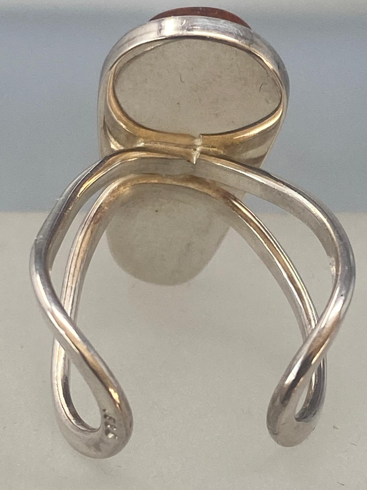 Sterling Silver & Natural Amber Ring