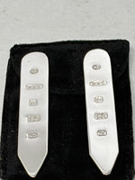 Load image into Gallery viewer, A pair of brand new sterling silver hallmarked Collar Stiffeners in a Pouch
