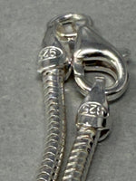Load image into Gallery viewer, Sterling Silver &amp; Natural Amber Pendant on 41cms Snake Chain
