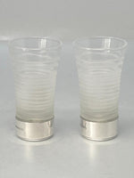 Load image into Gallery viewer, Pair of Sterling Silver &amp; Glass Shot Glasses
