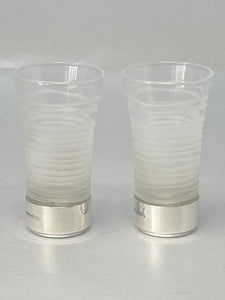 Pair of Sterling Silver & Glass Shot Glasses