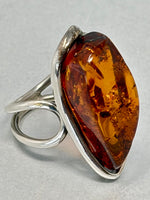 Load image into Gallery viewer, Sterling Silver and Amber Ring
