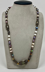 Load image into Gallery viewer, Vintage Silver, Pearl and Swarovski Bead Necklace
