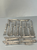Load image into Gallery viewer, 8 Pairs Victorian Silver Plated Fish Eaters

