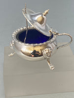 Load image into Gallery viewer, Antique Silver Plated Mustard Pot &amp; Spoon
