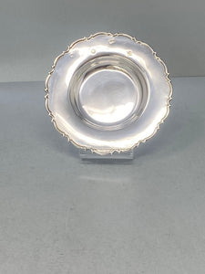 Sterling Silver Round Silver Dish with Shaped Edge