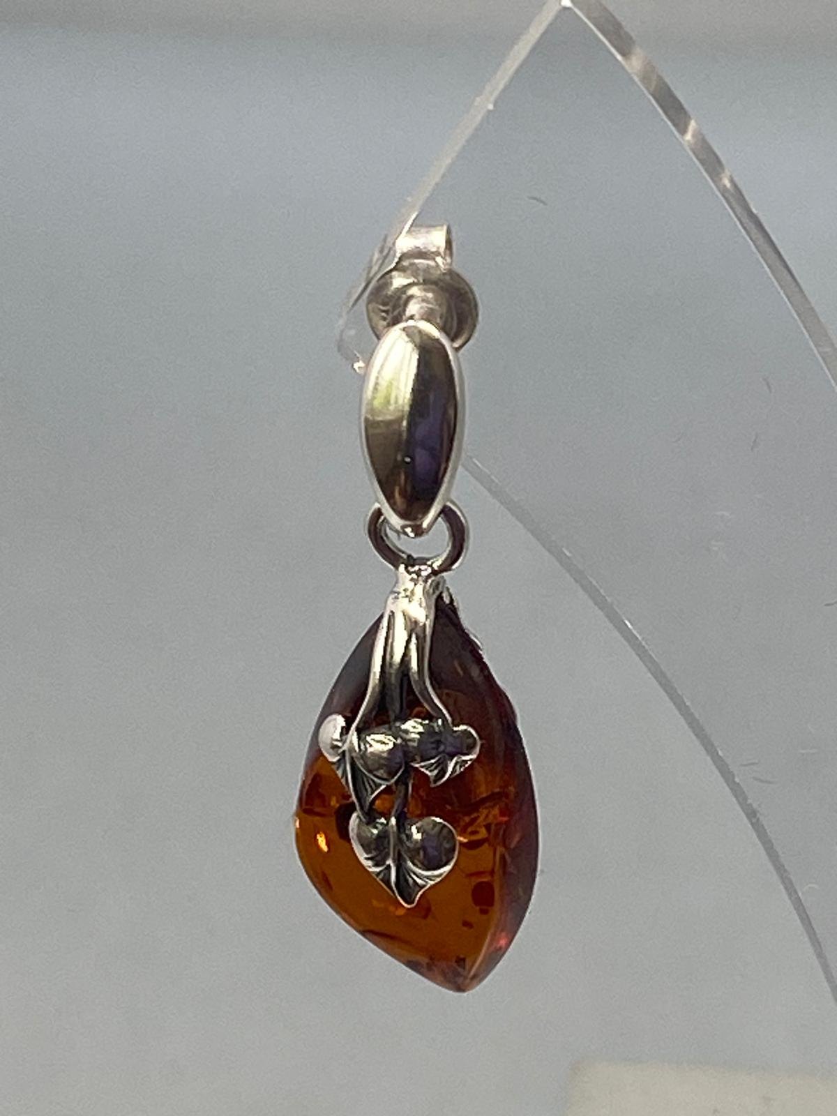 Sterling Silver and Natural Baltic Amber Earrings