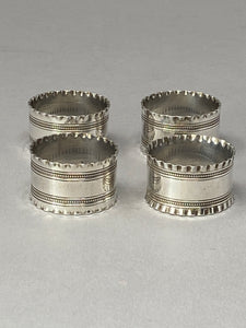 Set of Four Antique Silver Plated Napkin Rings