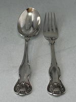 Load image into Gallery viewer, Antique Sterling Silver Childs Spoon &amp; Fork in Case

