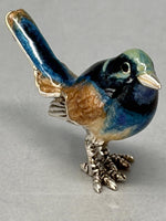 Load image into Gallery viewer, Sterling Silver and Enamel Blue Bird Model by Saturno of Italy
