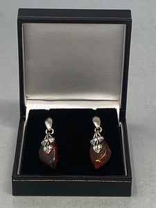 Sterling Silver and Natural Baltic Amber Earrings
