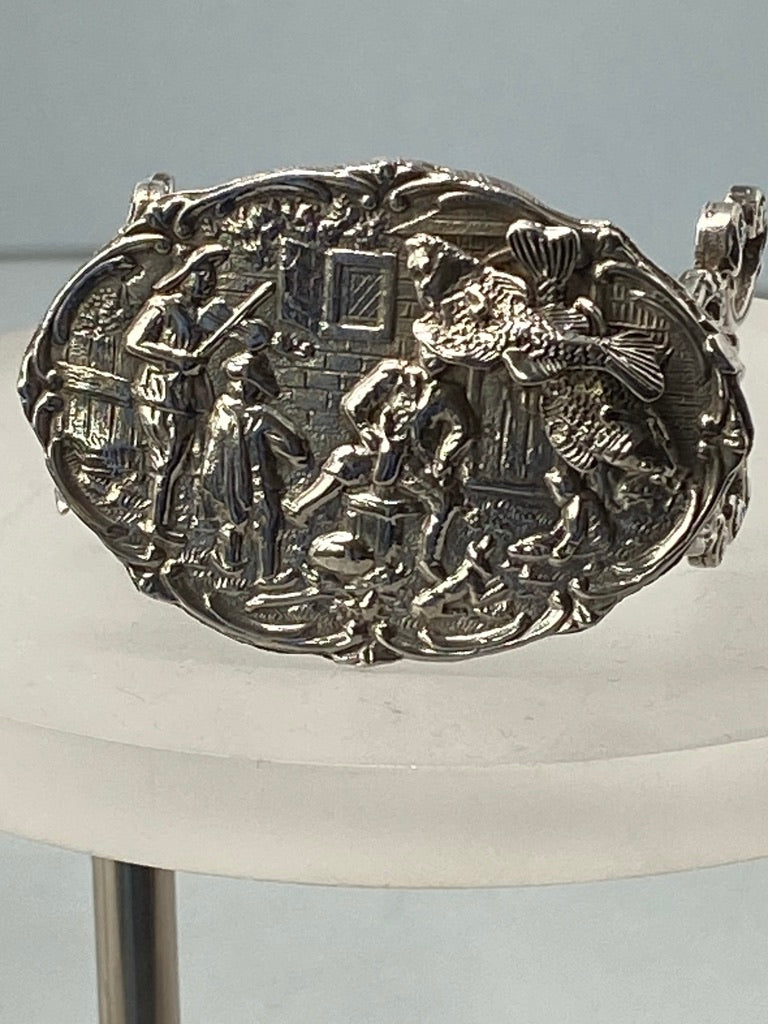 Sterling Silver Miniature Table with Cat
