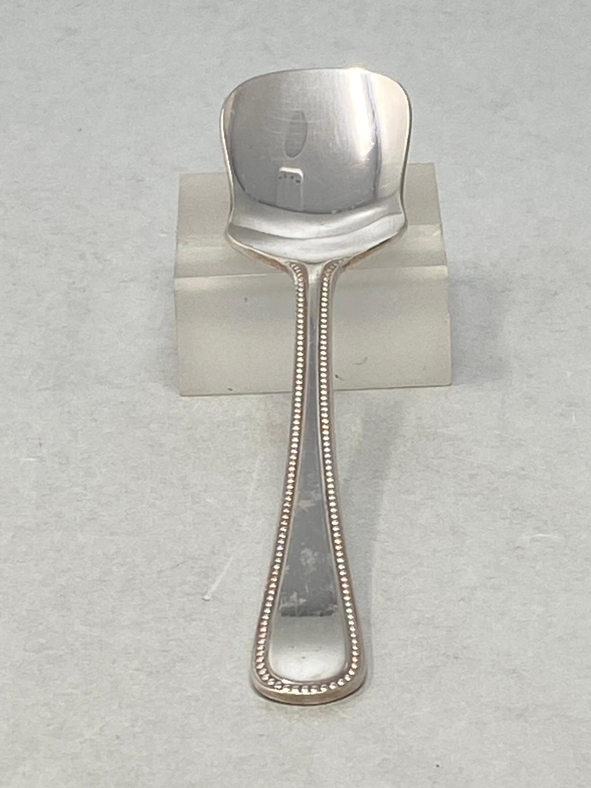Silver Plated Preserve Spoon - Bead Pattern