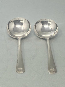 Pair of Art Deco Style Silver Plated Cream Ladles