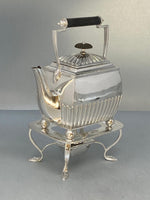 Load image into Gallery viewer, Antique Victorian Silver Plated Kettle/Teapot onStand with Lamp
