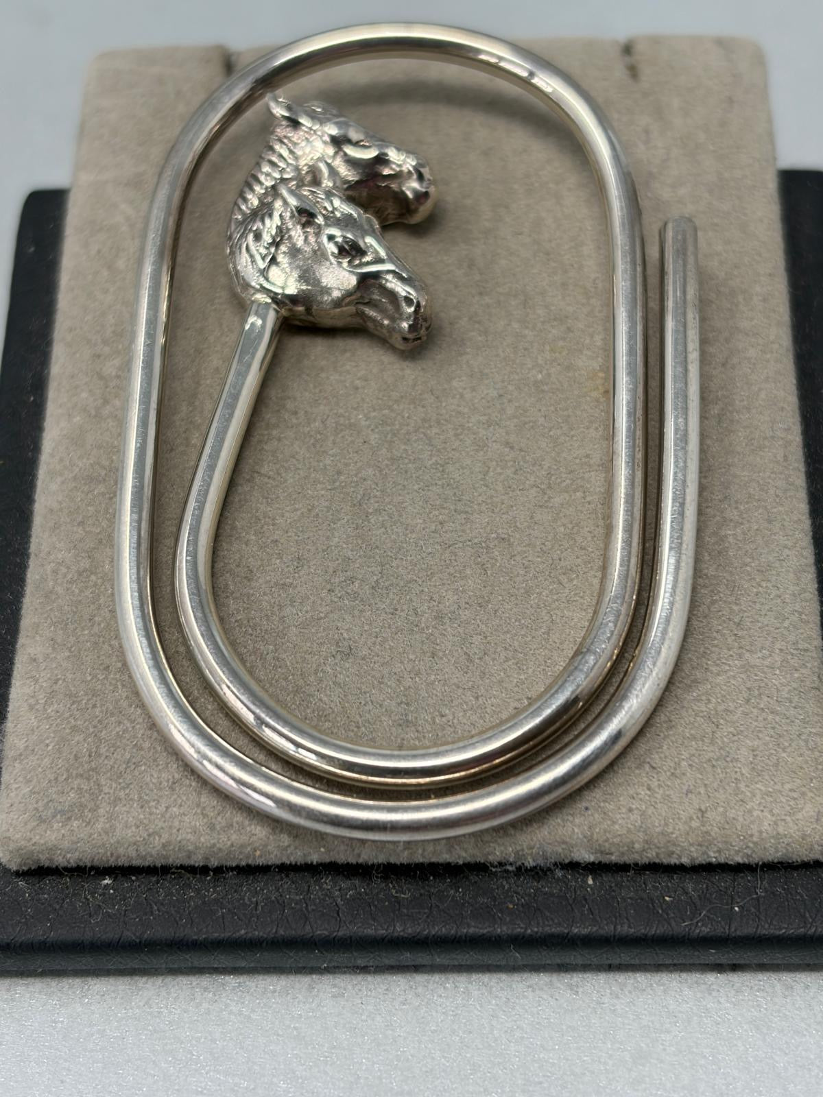 Vintage Sterling Silver Horses Head Money Clip