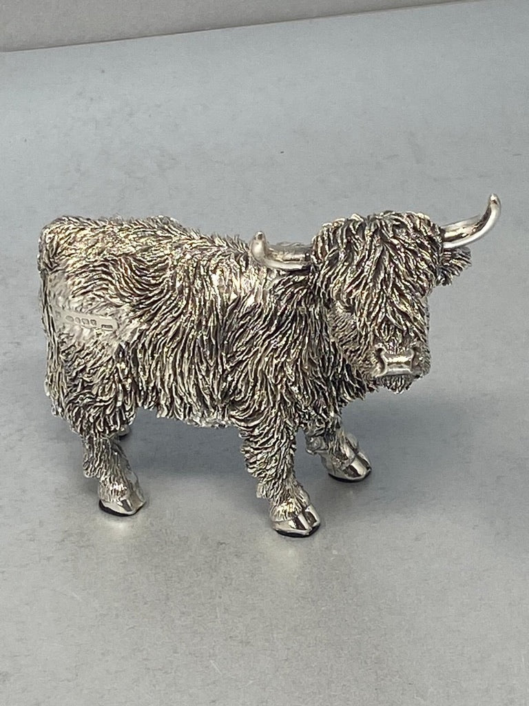 Sterling Silver Highland Cow - Model - medium sized