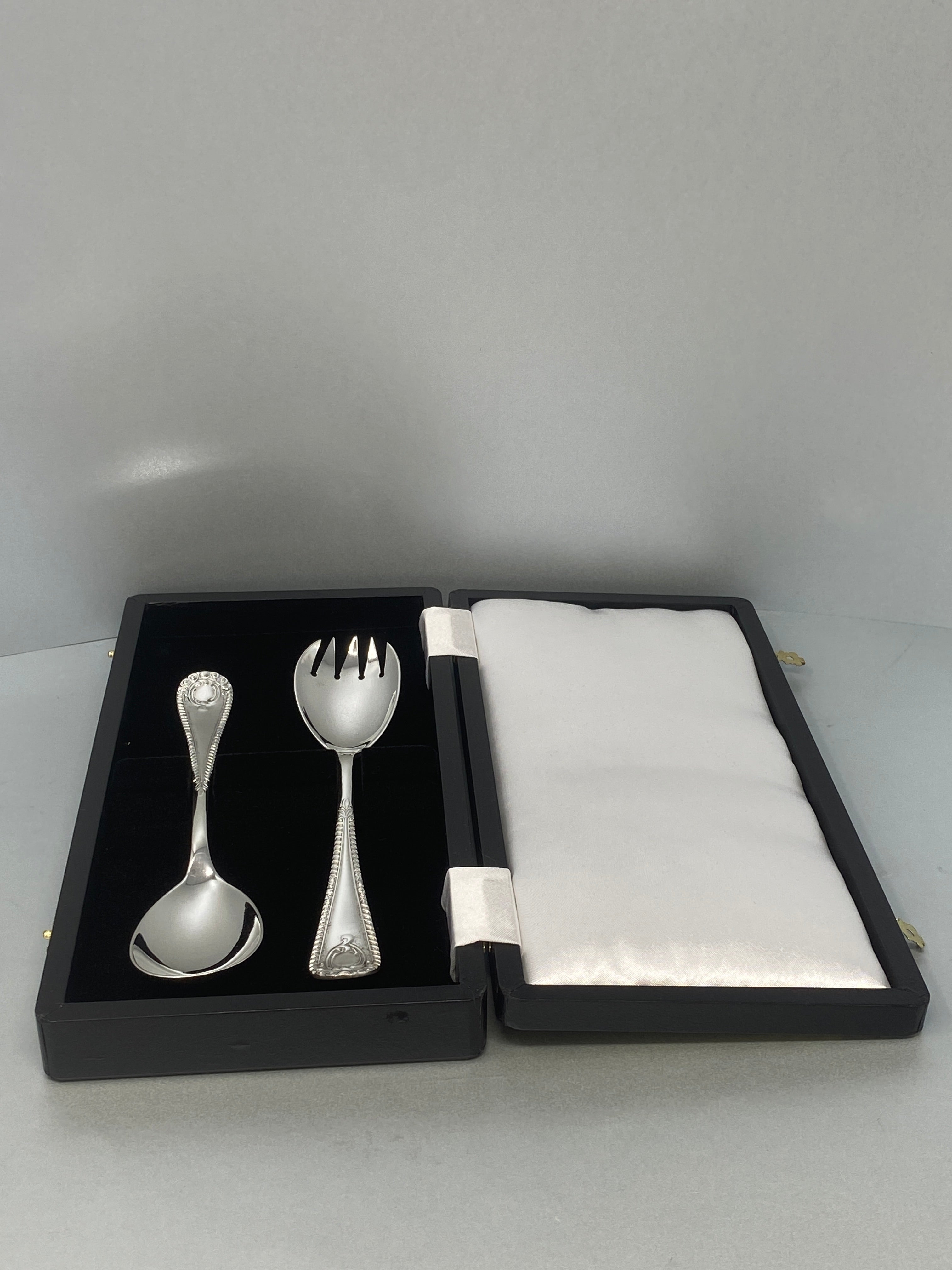 Antique Silver Plated Salad Servers