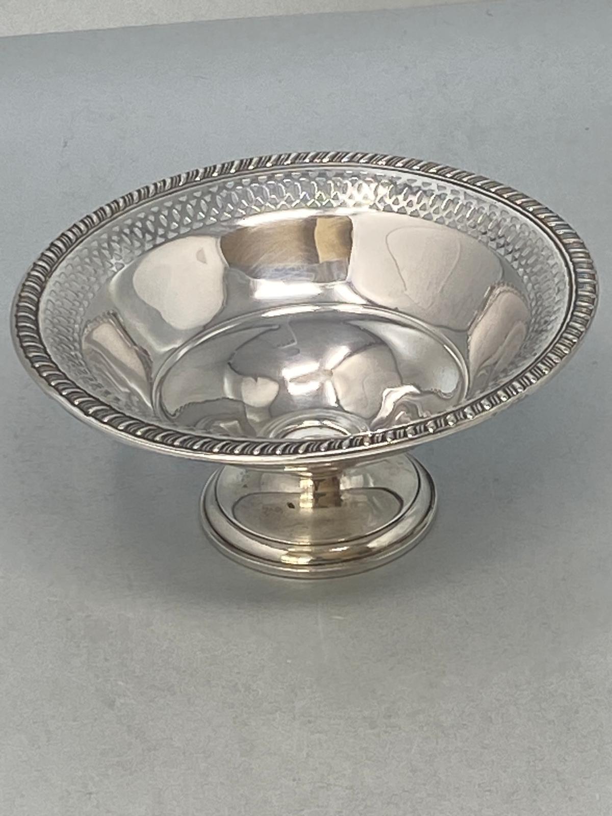 Sterling Silver Pierced Dish with Gadroon Border