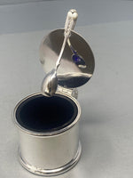 Load image into Gallery viewer, Antique Victorian Silver Plated Mustard Pot &amp; Spoon
