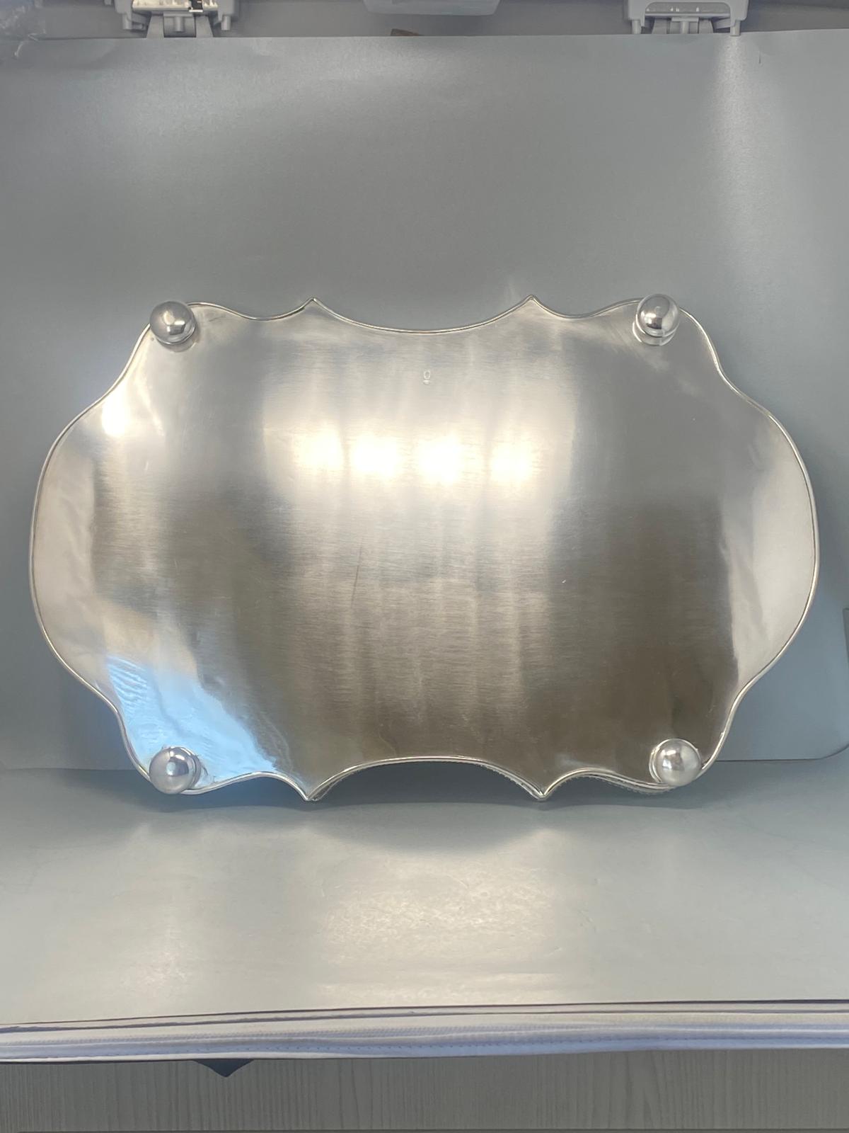 Silver Plated Gallery Tray with Gadroon Border