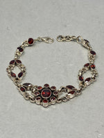 Load image into Gallery viewer, Sterling Silver &amp; Garnet Bracelet
