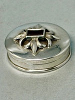 Load image into Gallery viewer, Vintage Sterling Silver Pill Box with Amethyst Stone&nbsp;

