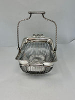 Load image into Gallery viewer, Oblong Old Sheffield Cake Basket with Swing Handle
