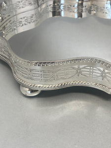 Silver Plated Gallery Tray with Gadroon Border