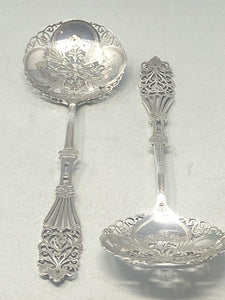Pair of Antique Sterling Silver Spoons in Case