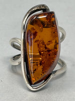 Load image into Gallery viewer, Sterling Silver and Amber Ring
