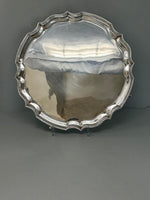 Load image into Gallery viewer, Antique Silver Plated Chippendale Salver on 4 Feet
