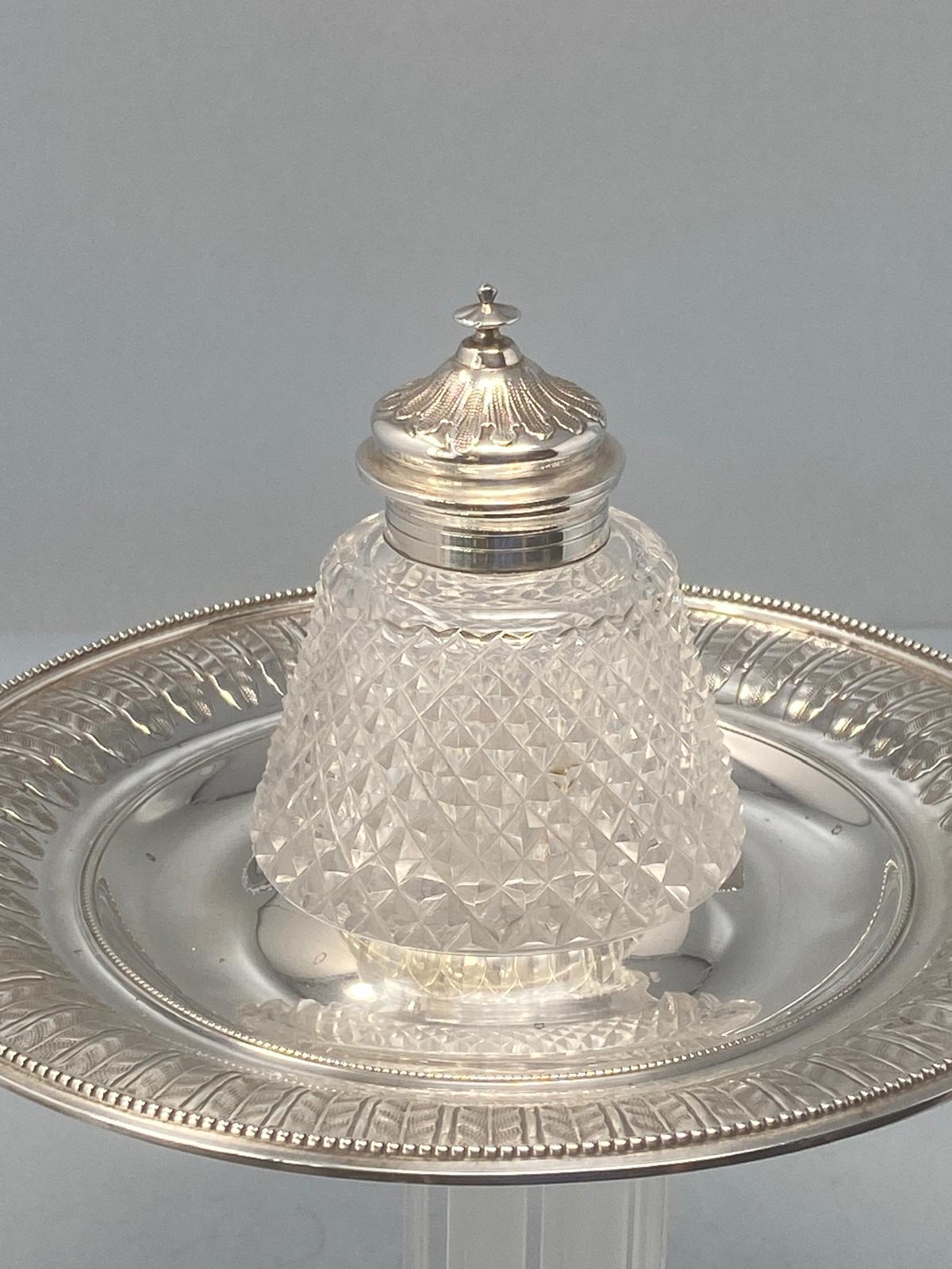 Antique Silver Plated Inkstand