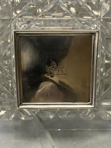 Antique Sterling Silver & Cut Glass Inkwell