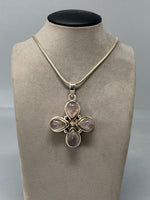 Load image into Gallery viewer, Silver and Rose Quartz Necklace
