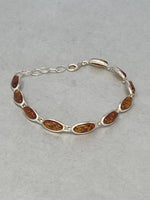 Load image into Gallery viewer, Sterling Silver and Amber Stone Bracelet
