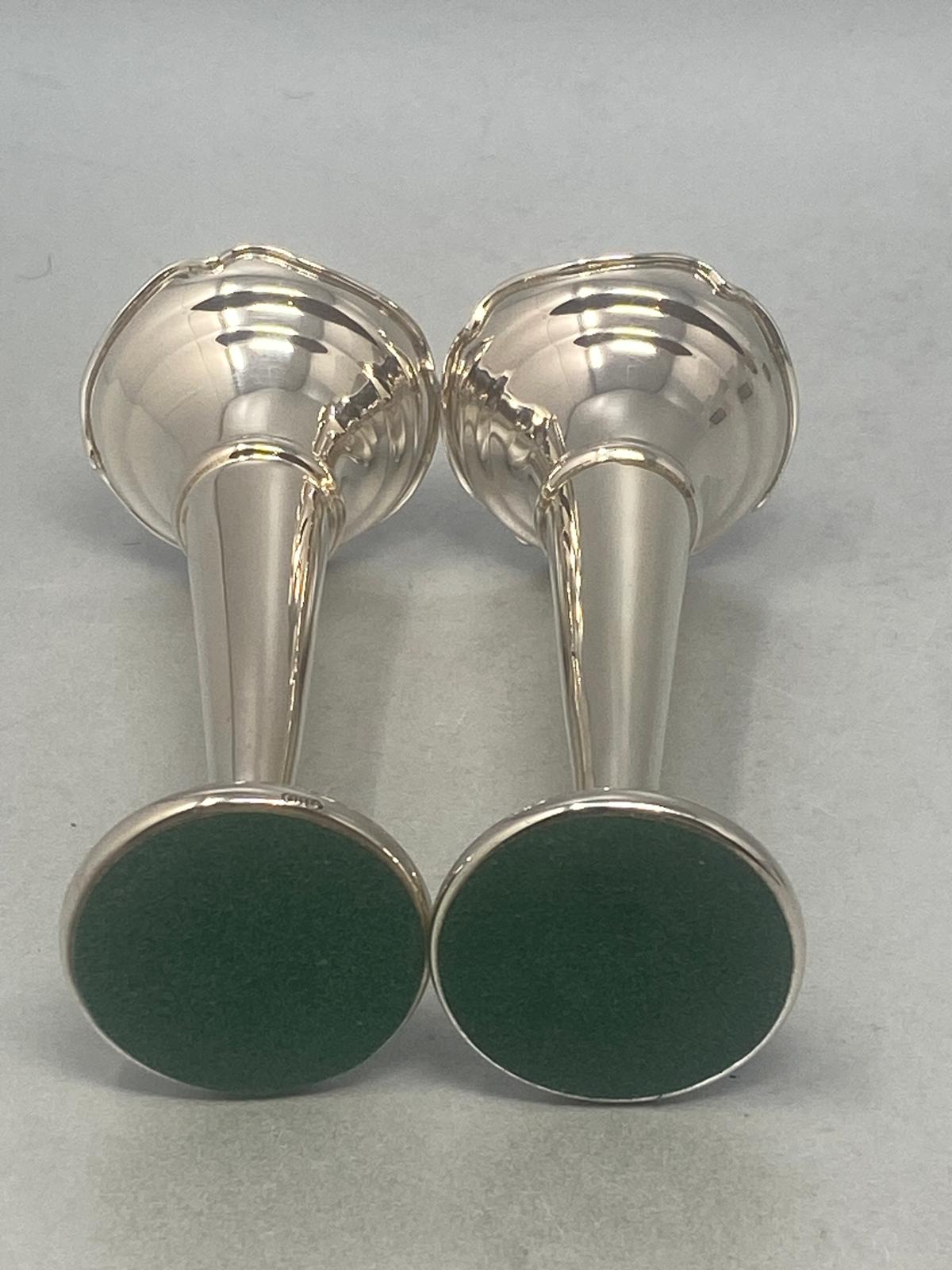 Pair of Sterling Silver Bud Vases