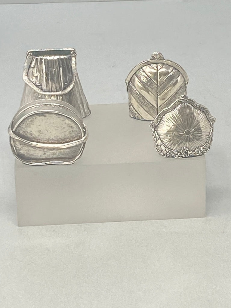 Set of Four Silver Handbag miniatures/models