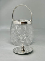 Load image into Gallery viewer, Antique Victorian Glass &amp; Silver Plated Biscuit Barrel
