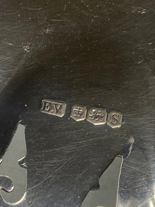 Pair of Antique Sterling Silver Shaped Dishes with Pierced Decoration made by E Viners