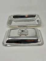 Load image into Gallery viewer, Pair of Antique Silver Plated Entree Dishes with Gadroon Borders

