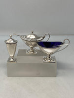 Load image into Gallery viewer, Sterling Silver Oval Three Piece Condiment Set
