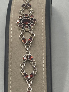 Sterling Silver & Garnet Bracelet